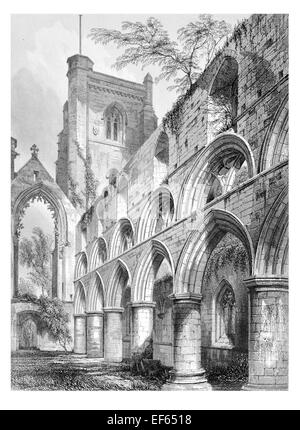 1852 Dunkeld Cathedral fiume Tay Perth and Kinross rovina Navata Centrale Foto Stock