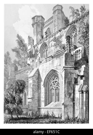 1852 Dunkeld Cathedral fiume Tay Perth and Kinross rovina Navata Centrale Foto Stock