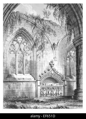 1852 Dunkeld Cathedral fiume Tay Perth and Kinross rovina Navata Centrale Foto Stock