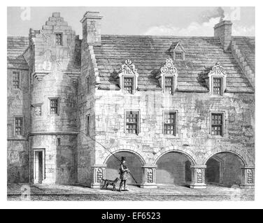 1852 Street a Elgin Eilginn Ailgin cattedrale della città di Royal Burgh Moray Foto Stock