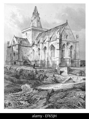 1852 St saint Monance Monans chiesa parrocchiale East Neuk di Fife kirkyard Foto Stock