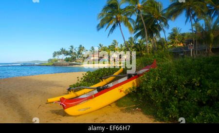 Waiohai Beach, Poipu, Kauai, Hawaii Foto Stock