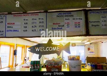 Taylor Crostacei Samish Farm Store, le Isole San Juan, Puget Sound, nello Stato di Washington Foto Stock