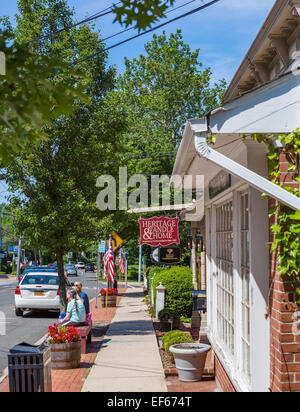 Vecchie case lungo la strada principale di Cold Spring Harbor, Huntington, contea di Suffolk, Long Island , NY, STATI UNITI D'AMERICA Foto Stock