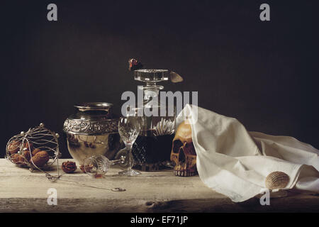 Vanitas vita morte e risurrezione Foto Stock