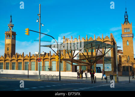 CaixaForum Art Museum, ospitato nella ex fabbrica, quartiere di Montjuic, Barcellona, Spagna Foto Stock