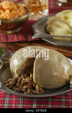 Haggis con neeps tatties e. La Scozia il cibo Foto Stock