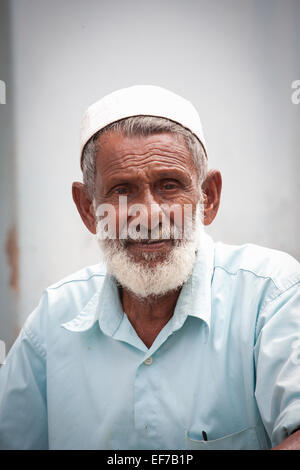 Anziani uomo musulmano di Galle Foto Stock