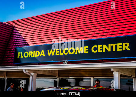 Florida centro di benvenuto appena al di sotto dell'intersezione della I-75 e I-10 Foto Stock