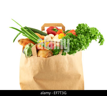 Più diverse verdure in sacchetto di carta Foto Stock