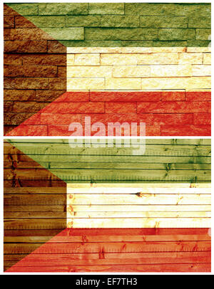 Parete Vintage bandiera del Kuwait Foto Stock