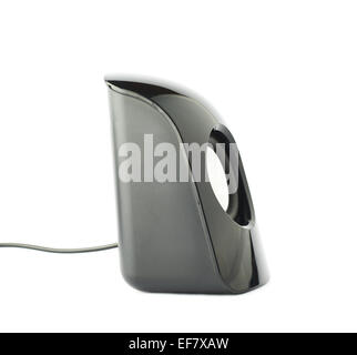 Nero lucido altoparlante audio isolato Foto Stock