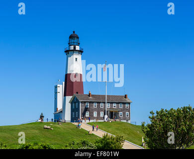 Montauk Point Luce, Montauk Point State Park, la contea di Suffolk, Long Island, NY, STATI UNITI D'AMERICA Foto Stock