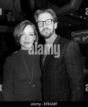 NEW YORK, NY - Gennaio 28, 2014: Dan Stevens e Susie Hariet frequentare il 2015 Casa di Gala SpeakEasy al City Winery di Manhattan Foto Stock