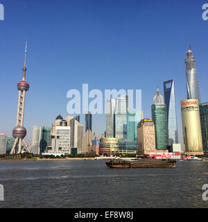 Cina, Shanghai Pudong si vede dal Bund, Shangahi, Cina Foto Stock