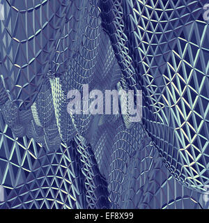 Abstract 3D Blu panno netto sullo sfondo Foto Stock