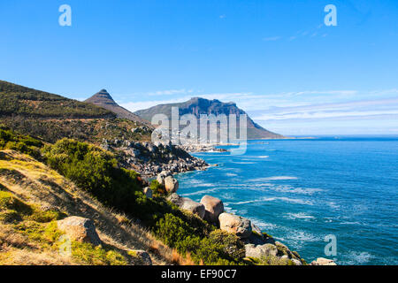 Vista della Baia di Bantry da Signal Hill, Cape Town, Sud Africa Foto Stock