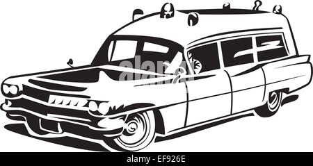 Un cop station wagon Illustrazione Vettoriale