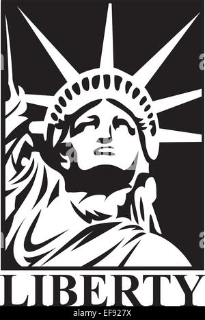 Una foto della statua della Libertà Illustrazione Vettoriale