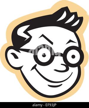 Ragazzo sorridente con gli occhiali Illustrazione Vettoriale
