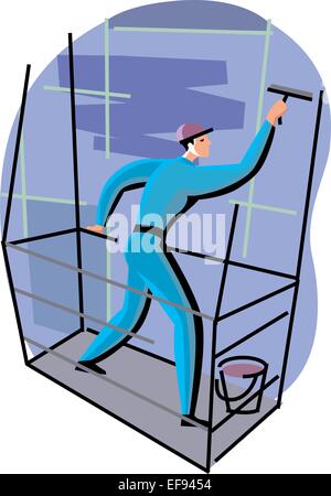 Window Washer Illustrazione Vettoriale