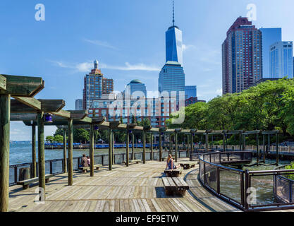 South Cove Park in Battery Park City, la parte inferiore di Manhattan, New York City, NY, STATI UNITI D'AMERICA Foto Stock