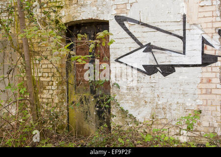 Graffiti vecchio mulino ad acqua East Sussex Foto Stock