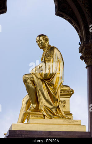 L'Albert Memorial, Kensington Gardens, Hyde Park Londra Foto Stock