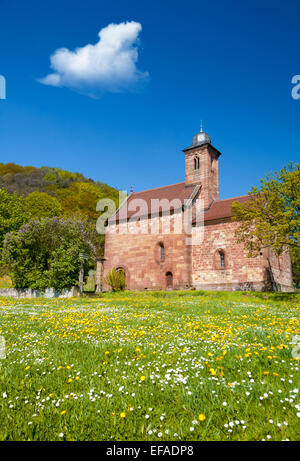 Nikolauskapelle, St Nicholas Cappella, ex cappella del castello di Burg Landeck Castello, Klingenmünster, Palatinato meridionale Foto Stock