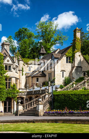 Il Manor House Hotel nel villaggio Costwold di Castle Combe nel Wiltshire. Foto Stock