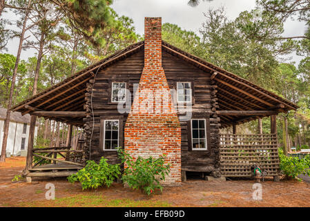 McMullen-Coachman Casa Log in Pinellas County Heritage Village Foto Stock