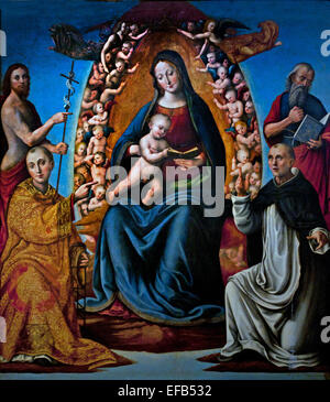Madonna con Bambino e i santi di Ser Austerio Mariano di (Mariano da Perugia) (1470-1530) Pinacoteca Musei Vaticani Roma Italia Foto Stock