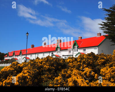 Marmont fila, un edificio elencato su Ross Road, nelle isole Falkalnd capitale, Stanley Foto Stock