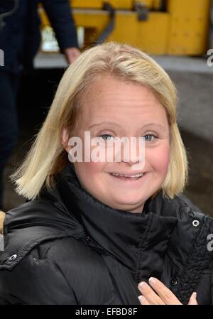 New York, NY, STATI UNITI D'AMERICA. 30 gen, 2015. Lauren Potter fuori e circa per celebrità Candids - Ven, New York, NY Gennaio 30, 2015. © Derek Storm/Everett raccolta/Alamy Live News Foto Stock
