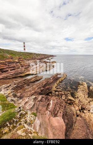 Tarbat Ness faro in Scozia. Foto Stock