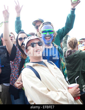 Il 27 giugno 2014. Il campo di Arcadia venerdì al festival di Glastonbury. Foto Stock