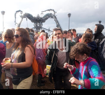 Il 27 giugno 2014. Il campo di Arcadia venerdì al festival di Glastonbury. Foto Stock