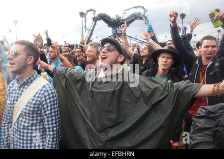 Il 27 giugno 2014. Il campo di Arcadia venerdì al festival di Glastonbury. Foto Stock