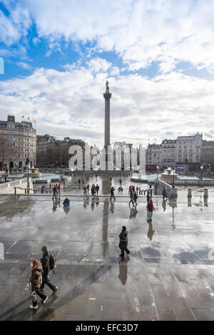 Nelson la colonna è un monumento in Trafalgar Square nel centro di Londra Foto Stock