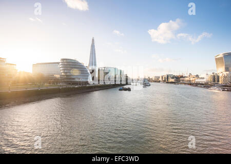 Un paesaggio urbano di Londra, Inghilterra, compresi i più lo sviluppo di Londra. Foto Stock