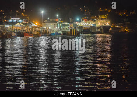 Oban Bay di notte Foto Stock