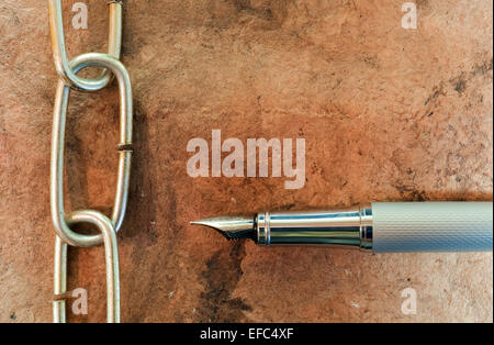 Ironia della sorte dei diritti umani alla libertà di parola Foto Stock