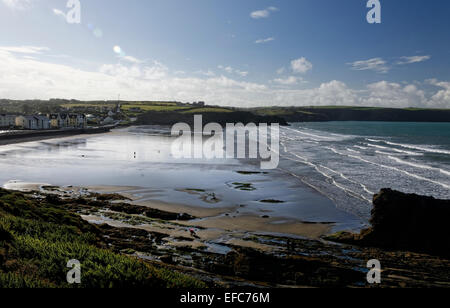 Ampia Haven (Aber Llydan in Welsh) è un villaggio e la località balneare di St sposa's Bay nel South Pembrokeshire, Galles Foto Stock