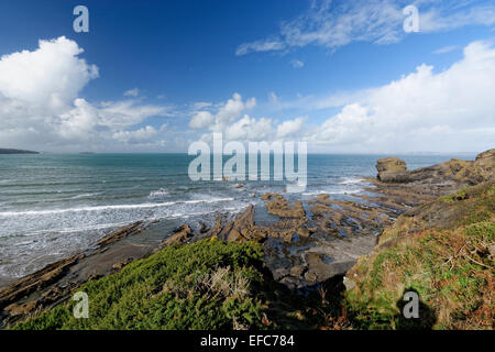 Ampia Haven (Aber Llydan in Welsh) è un villaggio e la località balneare di St sposa's Bay nel South Pembrokeshire, Galles Foto Stock