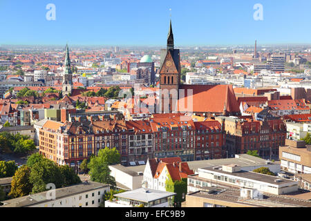 Vista panoramica della città di Hannover, Germania Foto Stock