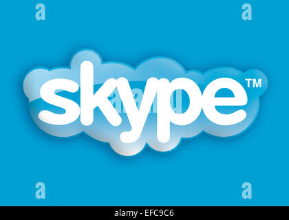 Logo skype icona simbolo bandiera emblema Foto Stock