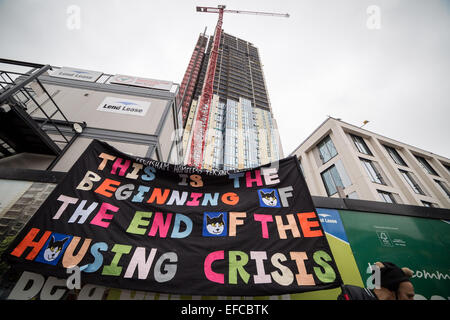 Londra, Regno Unito. Jan 31, 2015. Marzo per abitazioni e alloggi diritti Credito: Guy Corbishley/Alamy Live News Foto Stock