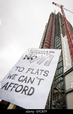 Londra, Regno Unito. Jan 31, 2015. Marzo per abitazioni e alloggi diritti Credito: Guy Corbishley/Alamy Live News Foto Stock