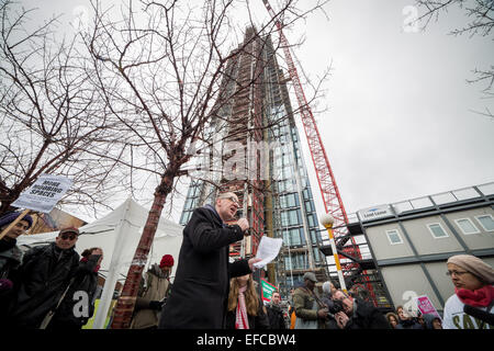 Londra, Regno Unito. Jan 31, 2015. Marzo per abitazioni e alloggi diritti Credito: Guy Corbishley/Alamy Live News Foto Stock