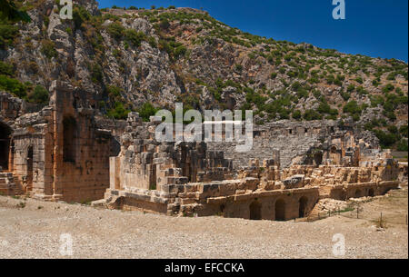 Rovine dell antico anfiteatro in Myra, Turchia Foto Stock